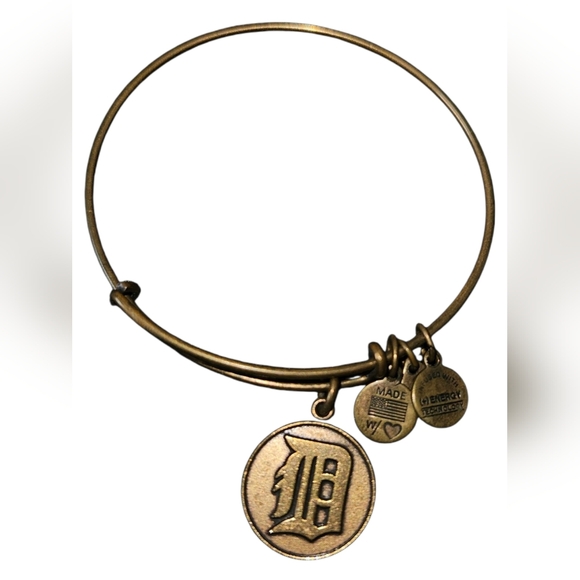 Alex and Ani Jewelry - Alex & Ani Gold Detroit Tigers Engraved Charm Bangle Bracelet